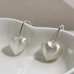 Sterling silver Heart hoop earrings